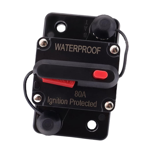 Disyuntor marino, encendido protegido con reinicio manual, montaje en superficie, 12 V- , resistente al agua, para camión con curricán, RV 80A