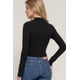thumbnail image 3 of Top Largo De Punto Acanalado Con Cuello Alto Y Aberturas Laterales, 3 of 5
