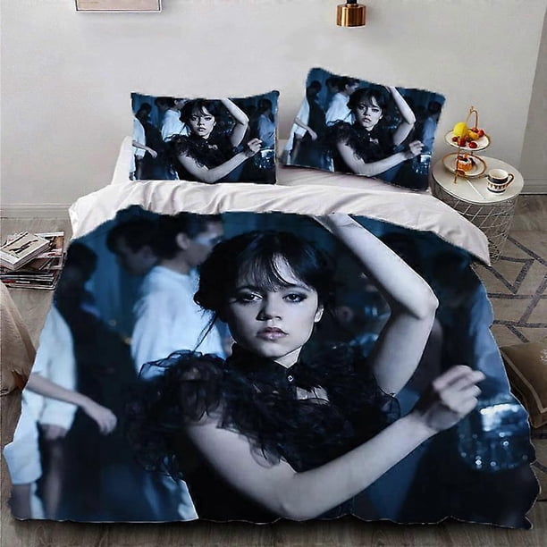 Wandinha bedding three piece set3D printed, lightweight and comfortable down duvet cover pillowcase bedding