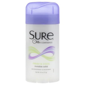 Desodorante Antitranspirante Sólido Invisible - Fresh And Cool De Sure Para Unisex - Desodorante En Barra De 2.6 Oz
