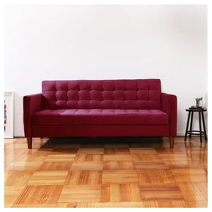 Latam Home - Futón Sofá Cama Genova Tela Velvet Burdeo