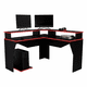 thumbnail image 4 of Escritorio Gamer En L Guma 2 Monitores | Mesa Gamer Esquinera Wengue Rojo | Setup Dual Monitor Gaming, 4 of 14