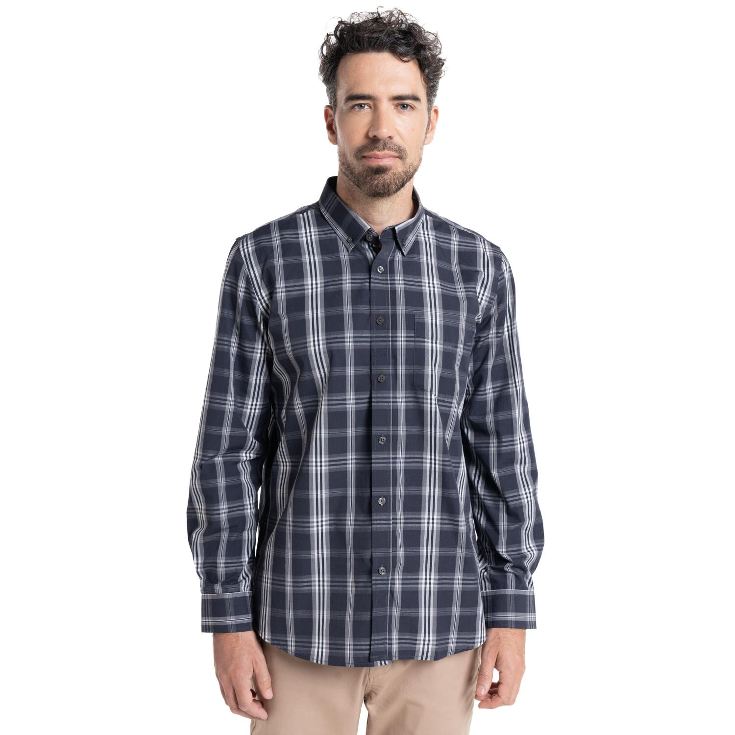 Truval - Camisa Trevira Cuadros Gris Xl