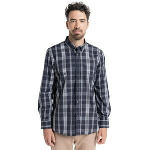 Truval - Camisa Trevira Cuadros Gris M