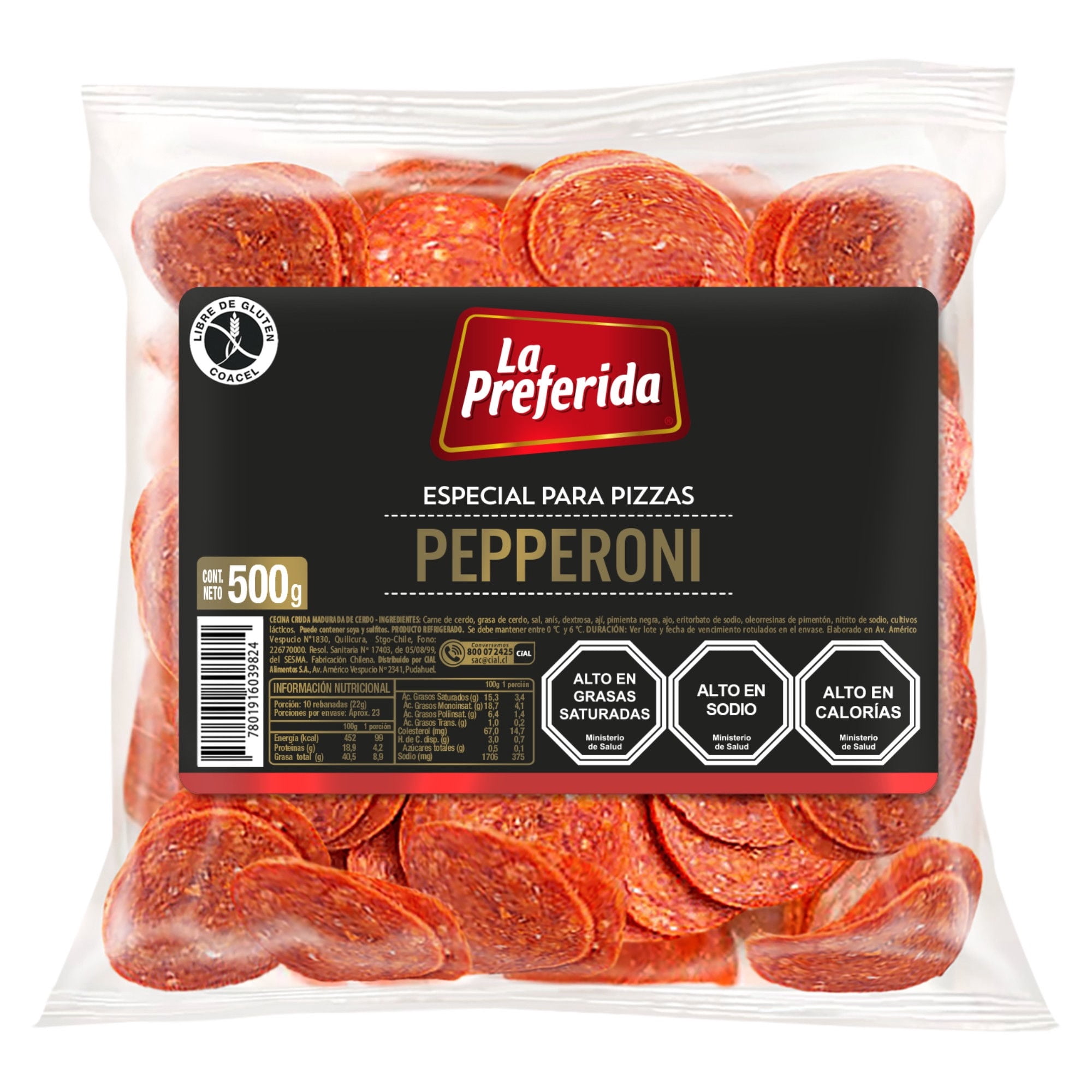 Pepperoni 500 g La preferida