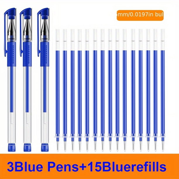 18pcs Gel Pen Set: Brighten Up Your School Supplies with 0.5mm Ballpoint Pens in Black, Blue & Red!