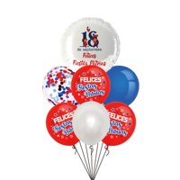 Genérico - Set De Globos Metalizados Feliz 18 Para Decorar 7 Pzas