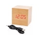 thumbnail image 1 of Reloj Digital Despertador Cubo De Madera Luz Led, 1 of 3
