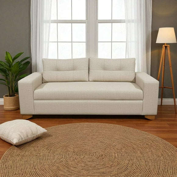 Sofa Paris Tres Cuerpos Lino Beige