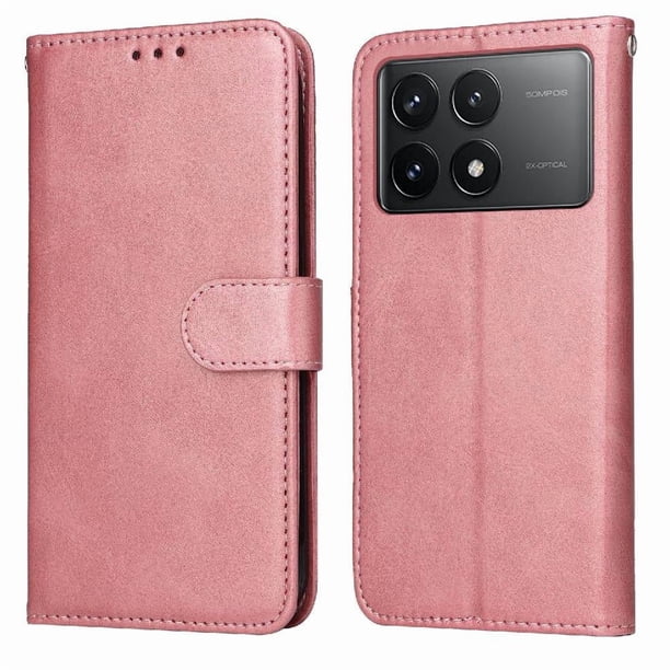 Funda Billetera para Xiaomi Poco X6 Pro con Porta Tarjetas y Soporte Ajustable Rosa