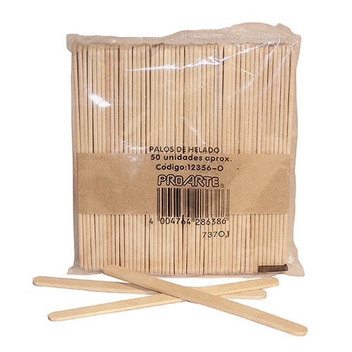 Palos De Helado De Madera Bolsa 50 Unidades 1 Un Proarte
