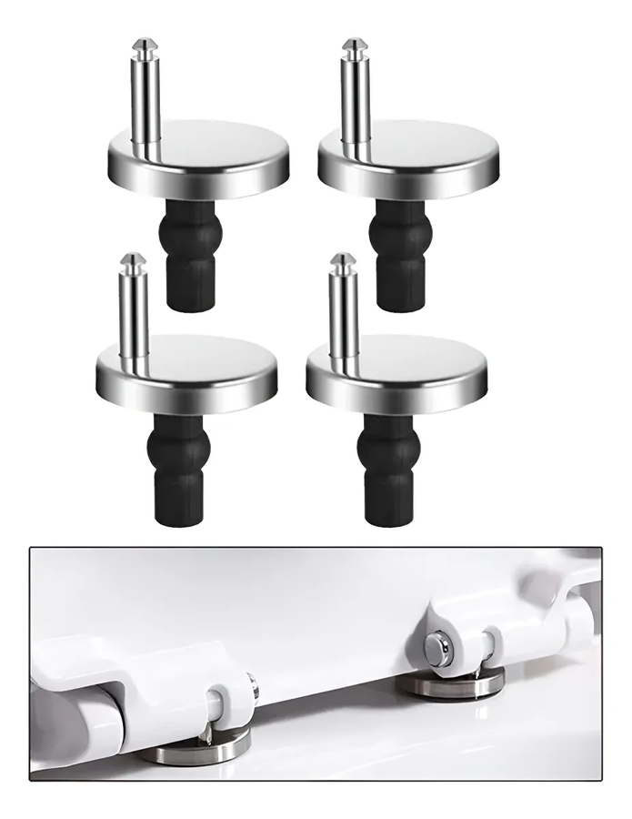 Genérico - 4 Bisagras De Asiento De Inodoro,Tornillo De Goma Expansible Gris