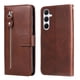 thumbnail image 2 of Funda tipo cartera para Samsung Galaxy A56 5G con bolsillo con cremallera y ranuras para tarjetas – Función de soporte Marrón, 2 of 6