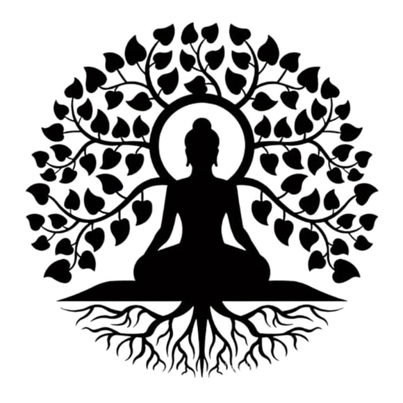 Buddha Tree Malet Wall Art Art Religious Relig Religious Decoración De Pared De Arte Zen Decoración De Pared De 40 Cm