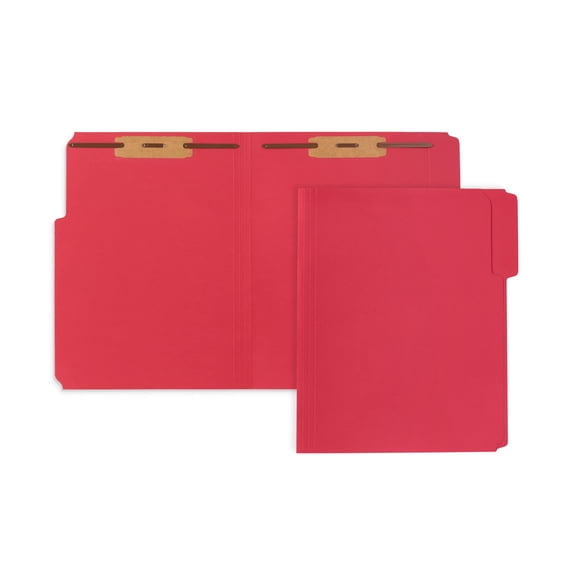 Carpeta de archivo Blue Summit Supplies, 50 unidades, color rojo, anilla de 2 puntas