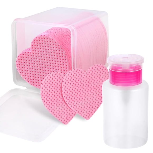 Almohadillas de algodón para uñas, 200 unidades, más botella dispensadora ZCDPFCBD, color rosa