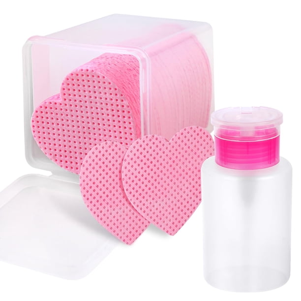 Almohadillas de algodón para uñas, 200 unidades, más botella dispensadora ZCDPFCBD, color rosa