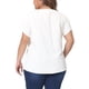 thumbnail image 3 of Agnes Orinda Blusas de Talla Grande para Mujer con Cuello en V Entallado, Mangas Cortas de Pétalo, Camisas Casual, Talla 2X, Blanco, 3 of 6