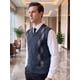 thumbnail image 4 of INSPIRE CHIC Chaleco de Punto Clásico sin Mangas para Hombre con Cuello en V y Diseño de Rombos M Azul Marino Gris, 4 of 6