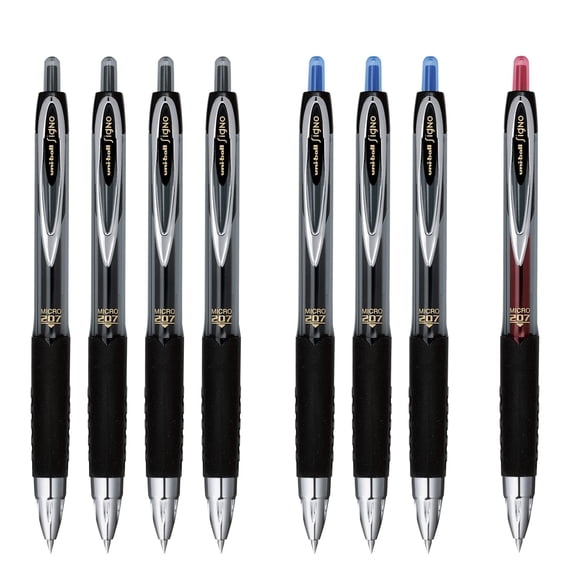 Plumas de Gel Ascendesk 0,5 mm 4 Negros 3 Azules 1 Rojo