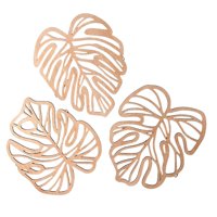 Magideal - 3 Piezas Hojas De Palma Decoración De La Pared De Madera Decoración De Madera Coleccionistas Únicos: Placa De Planta Tropical Vintage Para Sábanas De Amarillo Claro