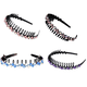 thumbnail image 1 of Diademas con peine de dientes para mujer con diamantes de imitación y cuentas de cristal de plástico, paquete de 4, 1 of 5