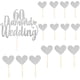 thumbnail image 1 of 1 pieza de adorno para tarta de 60.º aniversario de bodas, adorno de diamante para tarta de bodas de plata, adorno para tarta de 60.º aniversario con corazón para fiesta de celebración., 1 of 6