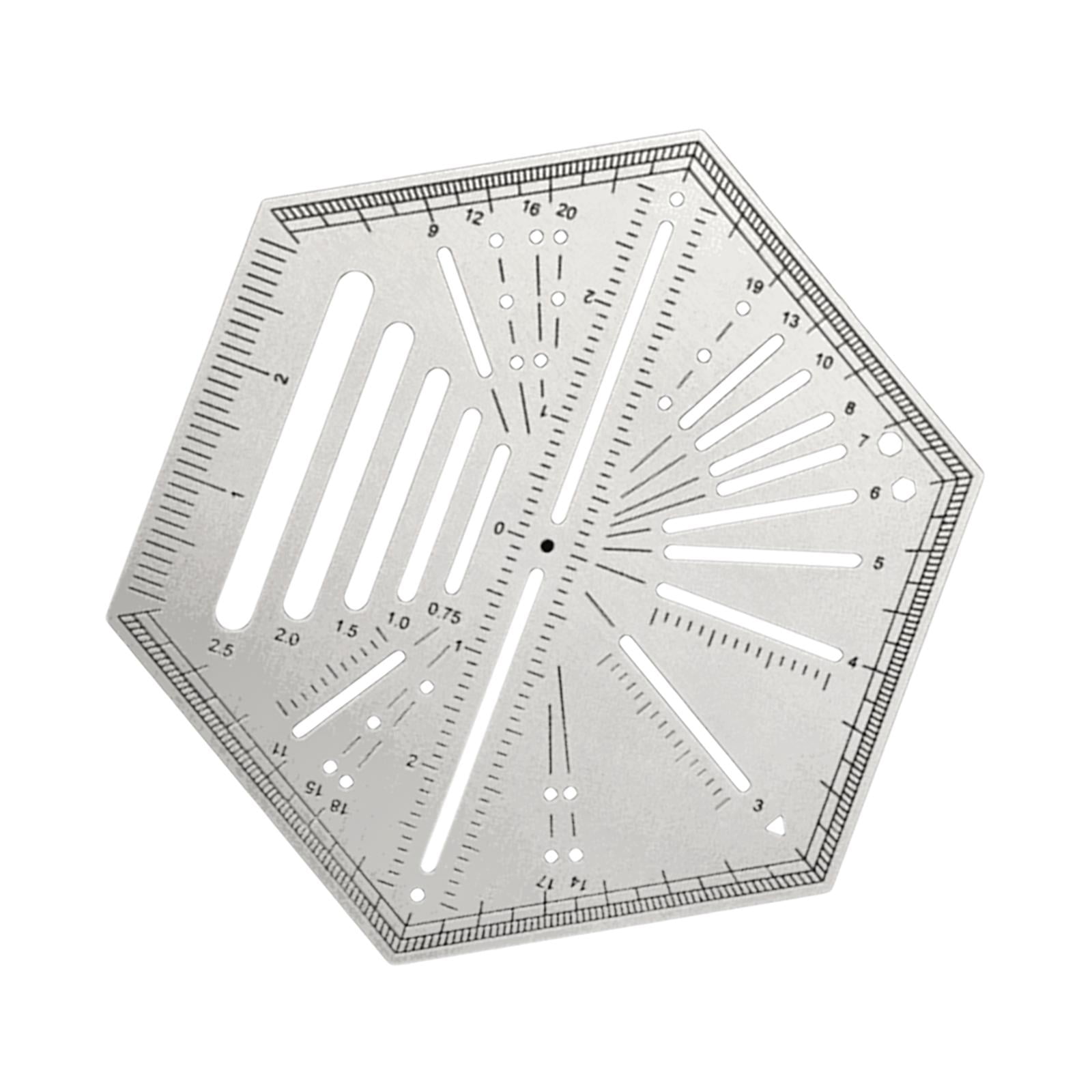 Bothyi - Regla Hexagonal De Acero Inoxidable Útil Para Retales, Regla Para Acolchar Hexagonal Para El Hogar