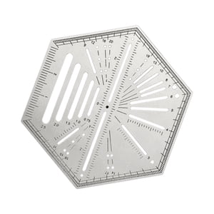 Bothyi - Regla Hexagonal De Acero Inoxidable Útil Para Retales, Regla Para Acolchar Hexagonal Para El Hogar