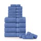 thumbnail image 1 of Juego de toallas de baño LANE LINEN Luxury, 12 piezas, 100% algodón, azul, 1 of 9