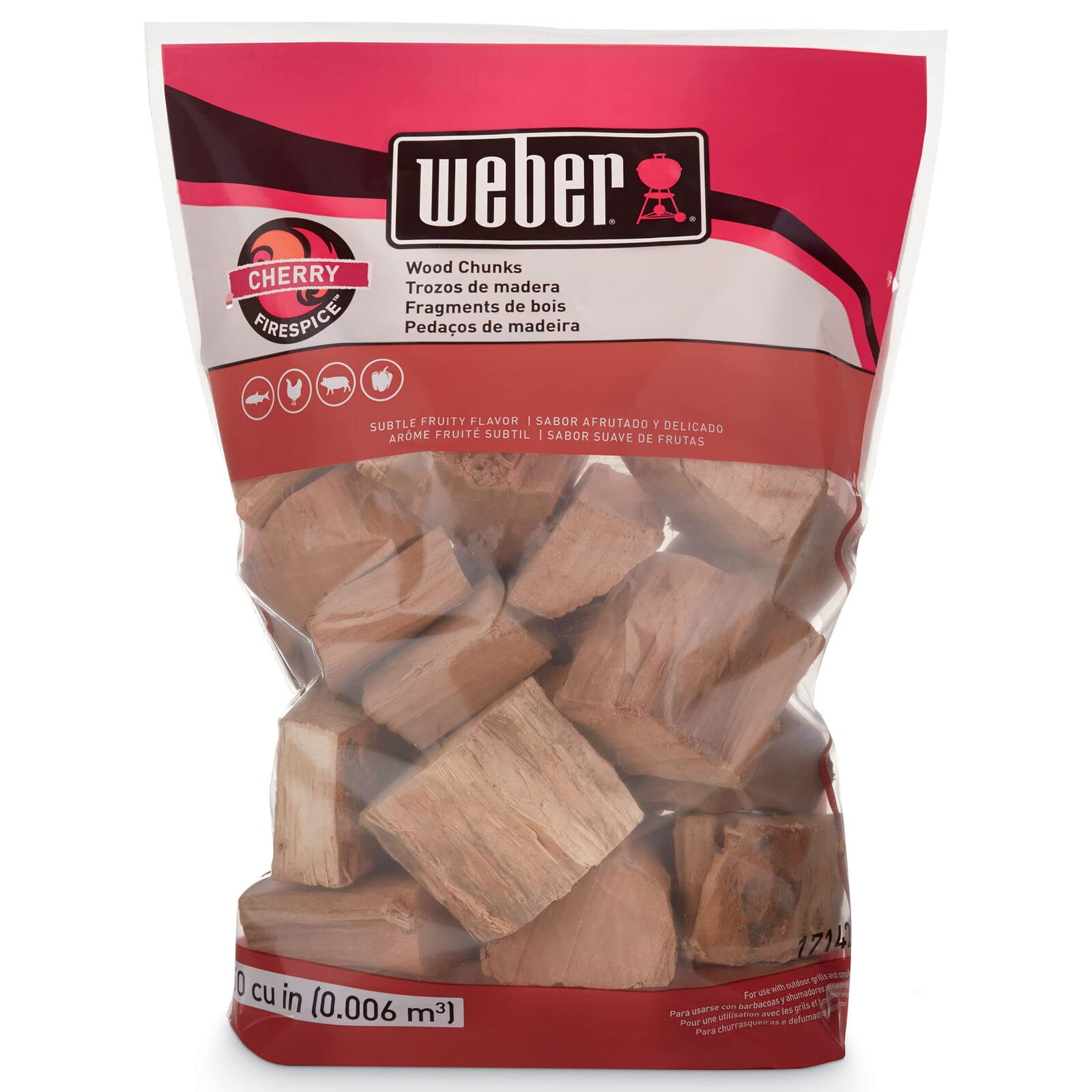 Trozos De Madera De Cerezo Weber Para Ahumar Y Parrillar 1.8 Kg