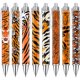 thumbnail image 1 of Set de 8 bolígrafos de gel Idealmuzik con estampado de tigre naranja y negro, 1 of 7