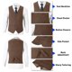 thumbnail image 5 of Traje Aowdoy de tweed de tres piezas color marrón claro XL, 5 of 7