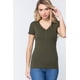 thumbnail image 1 of Top Corto de Punto Henley con Cuello en V y Manga Corta, 1 of 5