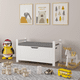 thumbnail image 2 of Kids Toy Box Chest, White Toy Box for Boys Girls, Large Storage Cabinet with Cushion Seat Bench/Flip-Top Lid/Safety Hinge, Toy Storage Organizer Trunk for Nursery, Playroom, 2 of 3