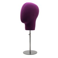 Magideal - Cabeza De Maniquí Ajustable Con Base Redonda Estable, Cabeza De Maniquí Duradera, Modelo De Soporte De Exhibición Para Sombrero, Auriculares, Pelucas, Violeta