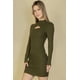 thumbnail image 5 of Vestido Mini Ajustado De Manga Larga Con Abertura Frontal Acanalada, 5 of 5