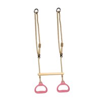 Magideal - Trapecio Con Anillas De Gimnasia, Equipo De Juegos Resistente Para Niños Y Adultos, Juego De Columpios Rosa