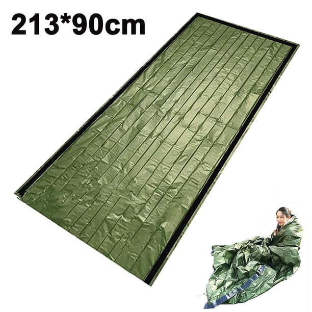 Saco de dormir de emergencia, manta térmica vivac, impermeable, ligero, portátil, de nailon Mylar, para acampar, hacer senderismo y actividades de aventura al aire libre.
