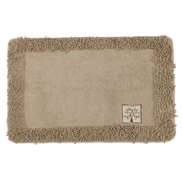 REGALWOVEN Alfombras de Baño Chenille Antideslizantes, Alfombra de Ducha Ultra Suave y Absorbente Beige 24" x 16"
