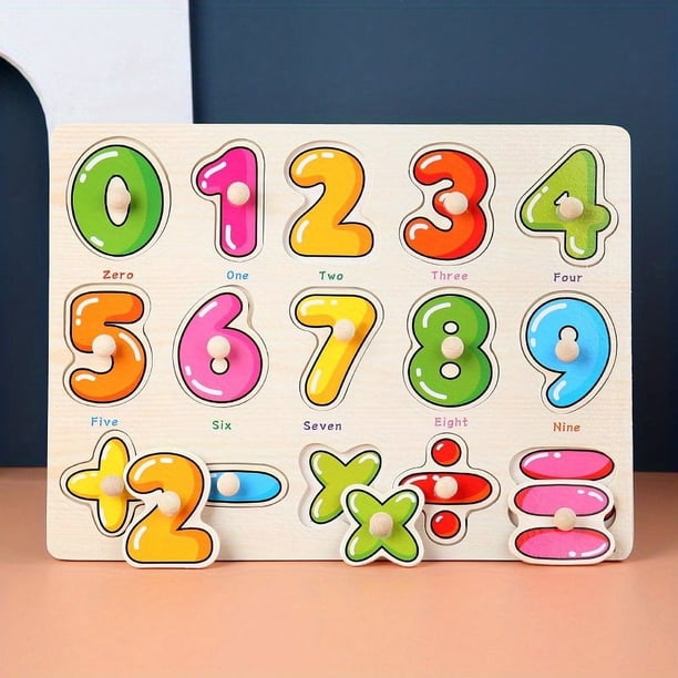 Wooden Mushroom Nail Hand Scratching Board Puzzle, Alphabet Number Wooden Nail Puzzle Enlightenment Early Education Cognition Children's Toys Baby Toys