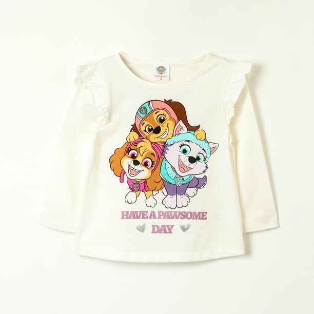 Polera Manga Larga Niña Pawsome Day Rosado Paw Patrol