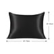 thumbnail image 5 of PiccoCasa 1 Pc Funda de Almohada de Seda de 19 Momme con Cremallera Oculta Queen Negro 20" x 30", 5 of 7