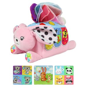 Magideal - Caja De Pañuelos Montessori Para El Desarrollo Sensorial, De Alto Contraste, Educativa, Suave Y Rellena. Conejo