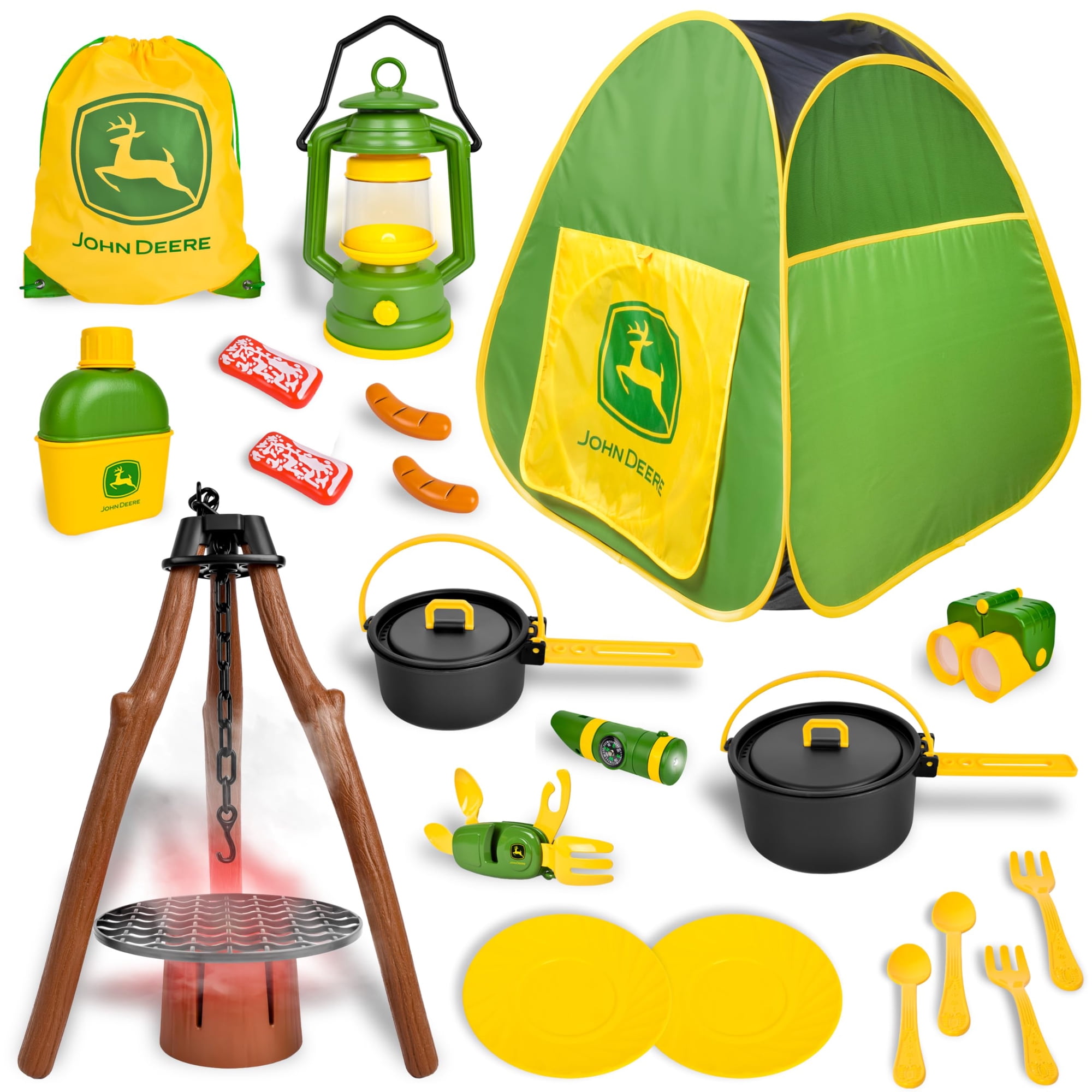 Carpa De Acampada John Deere Pop-up, Juego De 18 Piezas Para Niños