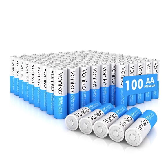 Batería Voniko Premium de grado AA alcalina de 1,5 V (paquete de 100)