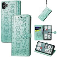 Funda Cartera Foxdock Para Nothing Cmf Phone 1 , Flip Pu Con Relieve De Gatos Y Perros, Tarjetero Y Soporte