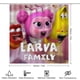 thumbnail image 2 of Familia Larva-theme 4-Piece Shower Curtain Set with Rugs, Waterproof Bathroom Decor Set Includes Bath Mat, U-Shaped Rug, Toilet Lid Cover and Curtain with Hooks, 2 of 6