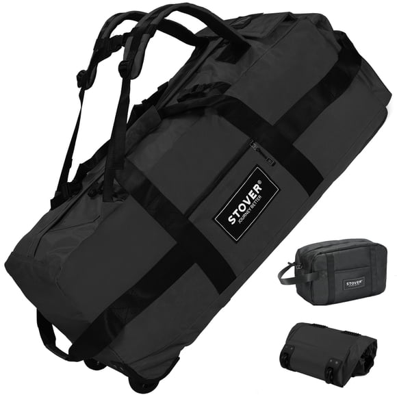 Bolso de viaje STOVER de 80L con ruedas y plegable, incluye neceser