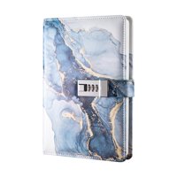 Magideal - Diario Con Candado, Diario Bloqueado, Candado De Combinación, Diario Con Candado, Organizador, Diario Con Candado Con Contraseña, Adolescentes, Niños, Azul Oscuro